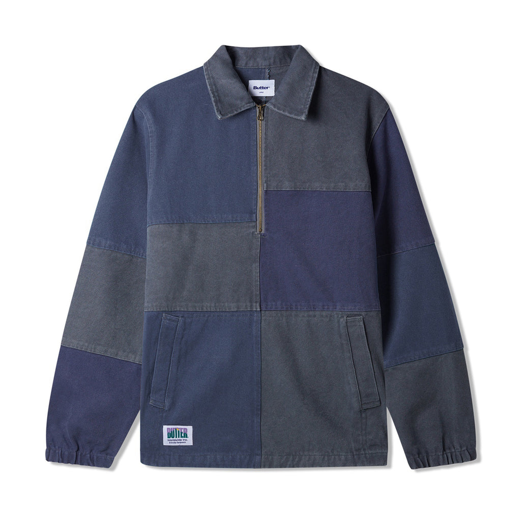 BUTTER WASHED CANVAS PATCHWORK JACKET WASHED NAVY