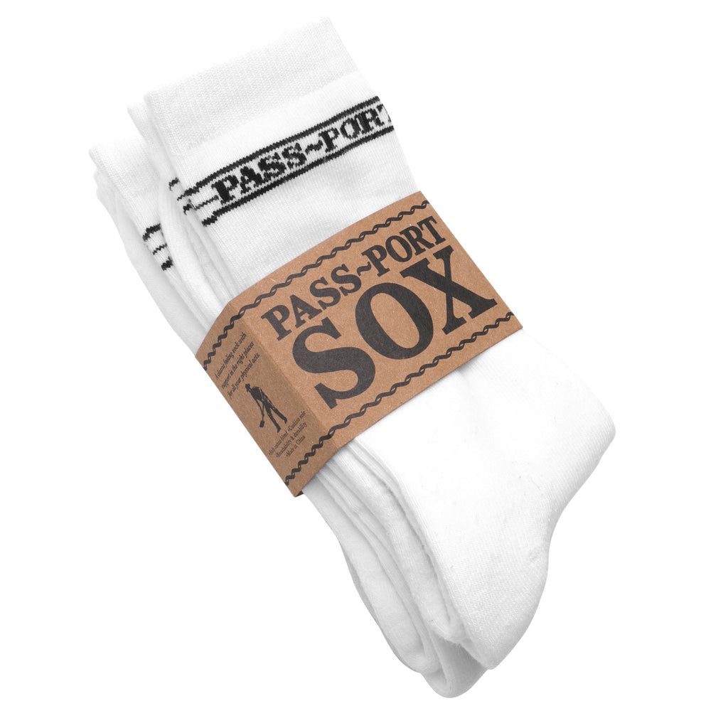 PASS~PORT HI SOX 3 PACK WHITE