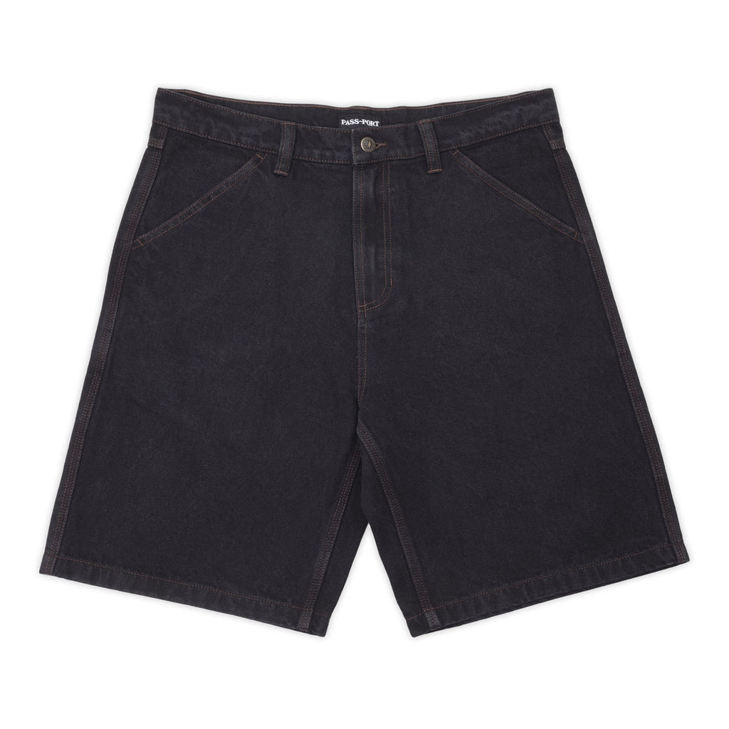 PASS~PORT DENIM WORKERS CLUB SHORT WASHED BLACK