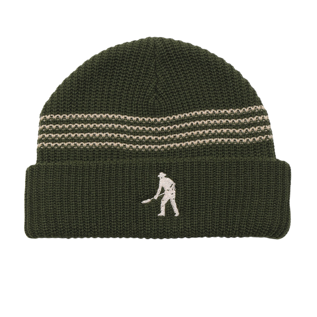 PASS~PORT DIGGER STRIPED KNIT BEANIE OLIVE / CREAM