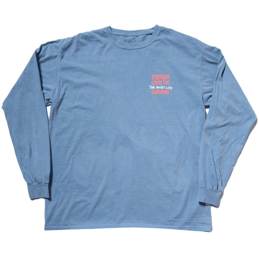THE QUIET LIFE EVERYBODY LOVES SUN LONG SLEEVE PIGMENT DYED T BLUE