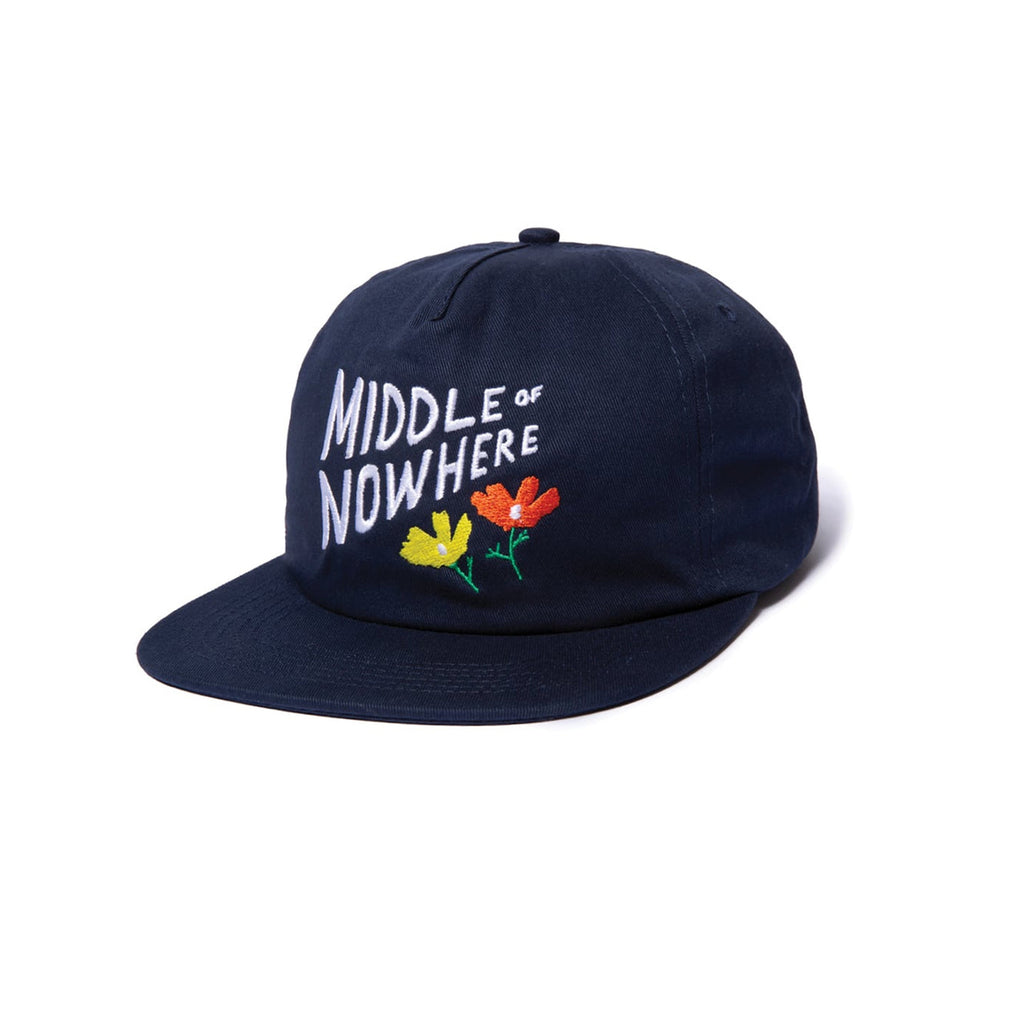 THE QUIET LIFE LONELY PALM MIDDLE OF NOWHERE RELAXED SNAPBACK HAT NAVY