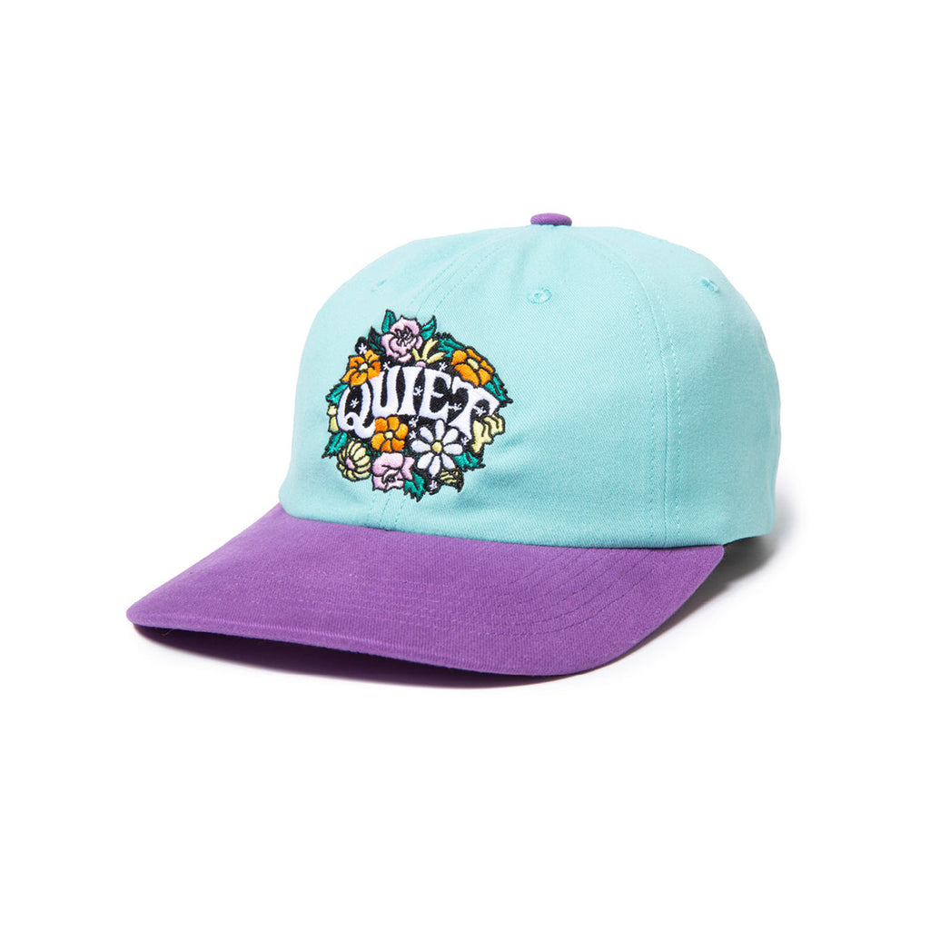 THE QUIET LIFE LOUIS FLORAL POLO HAT TEAL / PURPLE