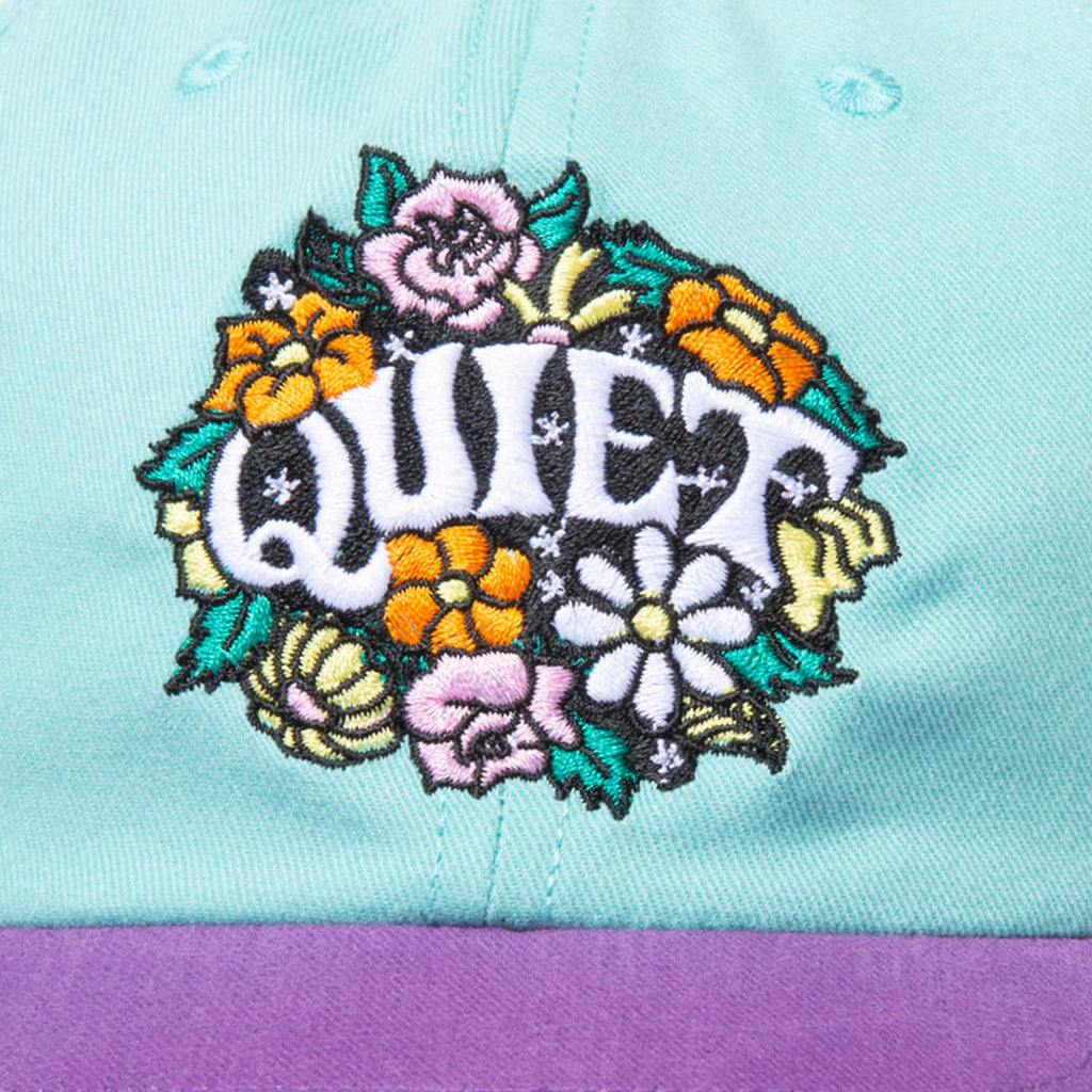 THE QUIET LIFE LOUIS FLORAL POLO HAT TEAL / PURPLE