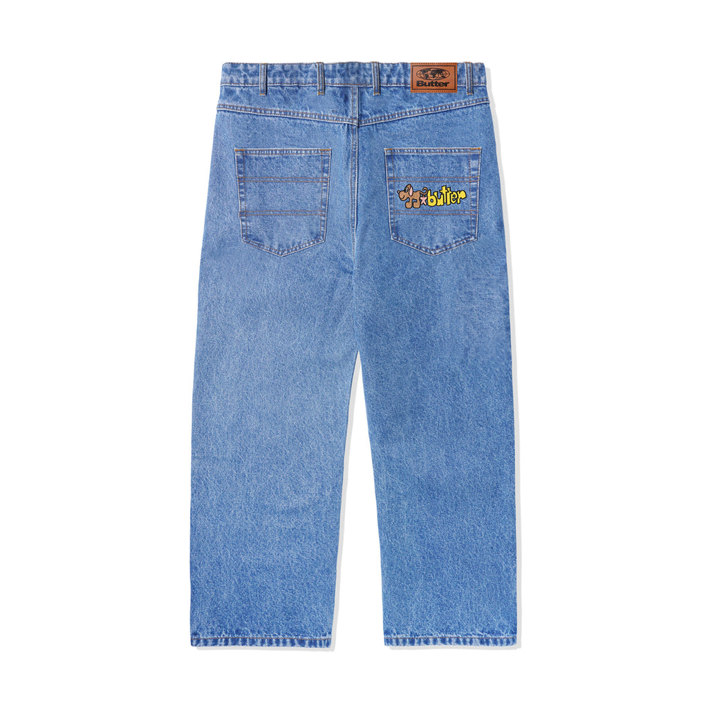 BUTTER POOCH RELAXED DENIM JEANS WASHED INDIGO