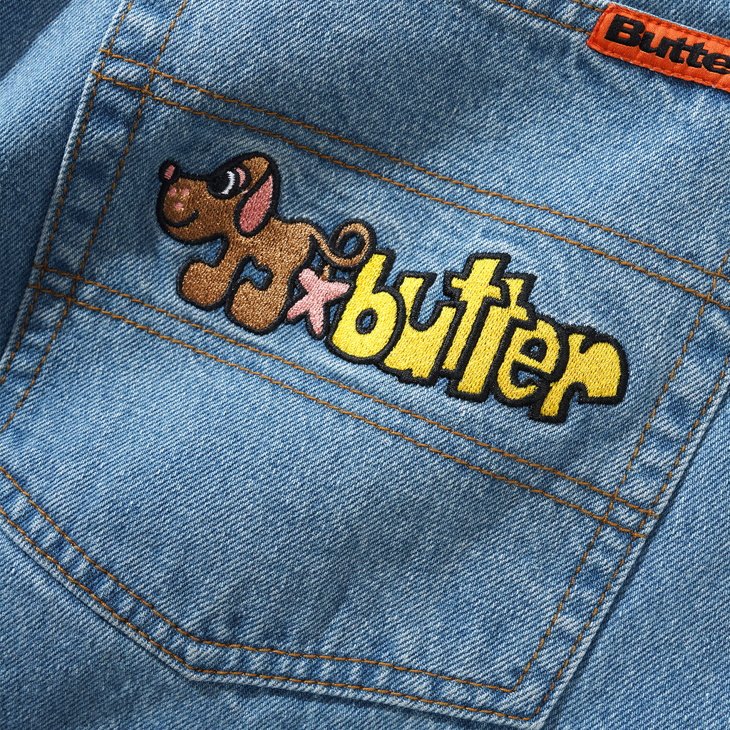 BUTTER POOCH RELAXED DENIM JEANS WASHED INDIGO