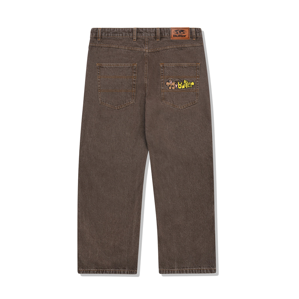 BUTTER POOCH RELAXED DENIM JEANS WASHED BROWN