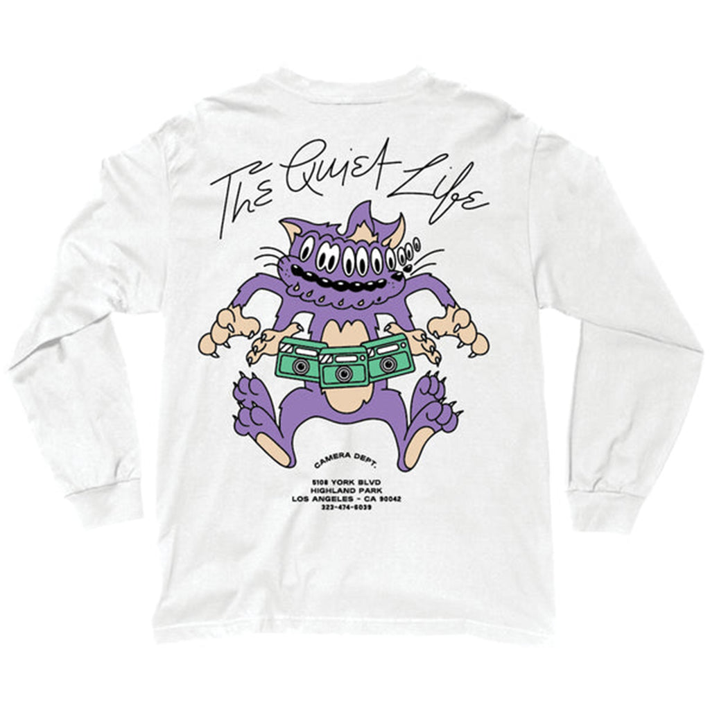 THE QUIET LIFE SHAKEY CAT LONG SLEEVE T WHITE