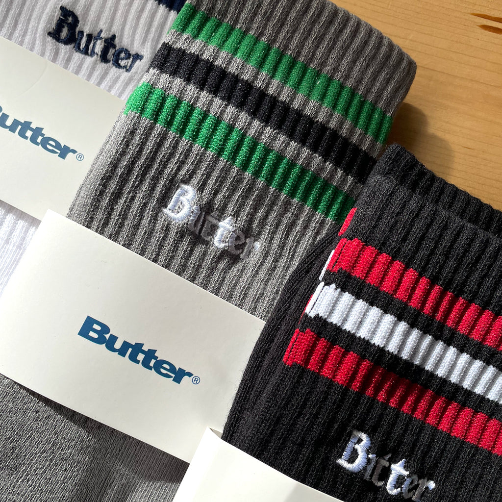 BUTTER STRIPE SOCKS BLACK