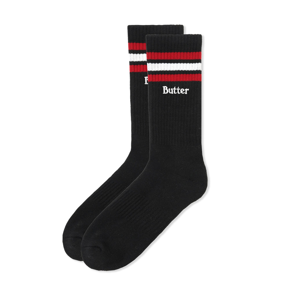 BUTTER STRIPE SOCKS BLACK