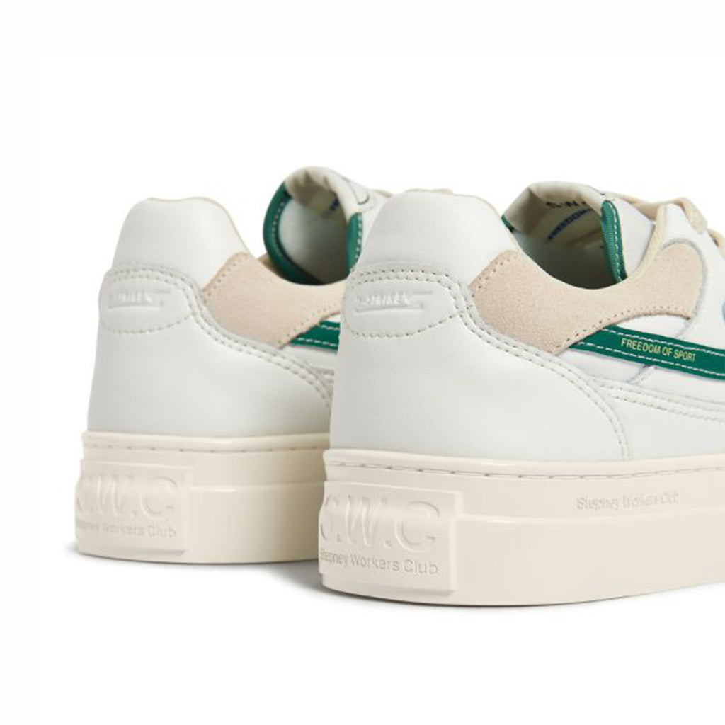 STEPNEY WORKERS CLUB PEARL S-STRIKE LEATHER WHITE & GREEN